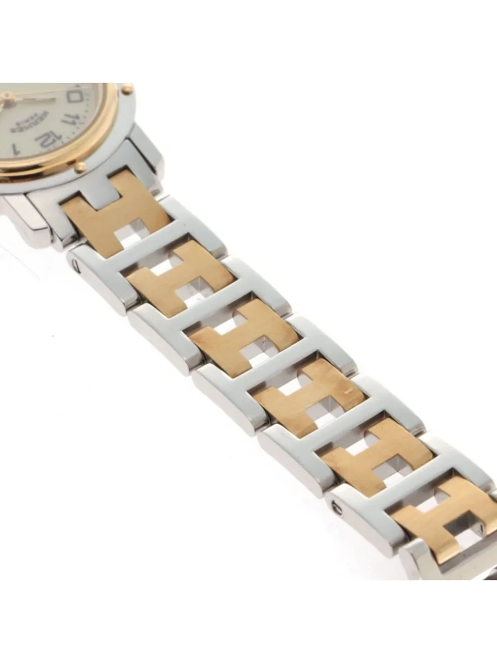 Hermes Clipper SS Watch Beige Dial